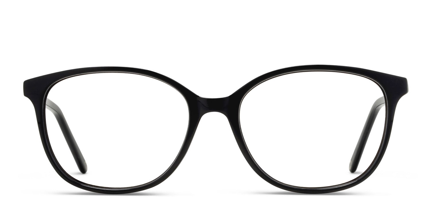 Muse Jeannie Shiny Black Cat Eye, Oval Full Frame eyeglasses - front