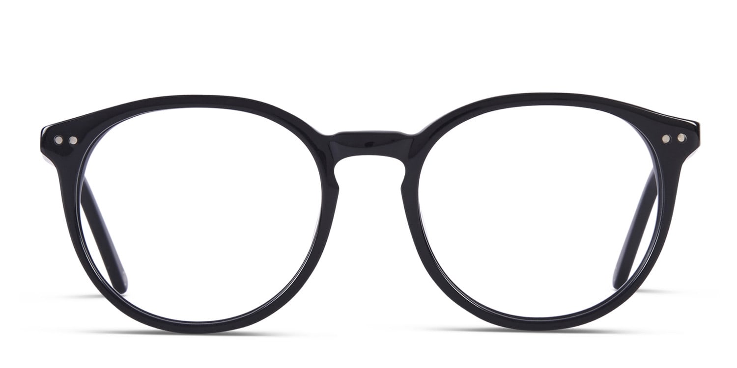 Muse Byers Shiny Black Round Full Frame eyeglasses - front