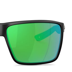 Costa Del Mar 6S9121 Rincon Ii black frame with green mirrored 580p ...