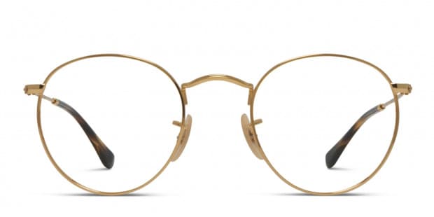 ray ban round gold eyeglasses