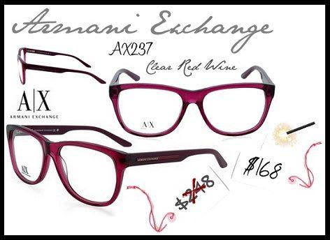 Glassesusa Com Blog Recent Posts Frame A Day S Wear It Wednesday Spotlight Armani Exchange Ax237 Clear Red Wine