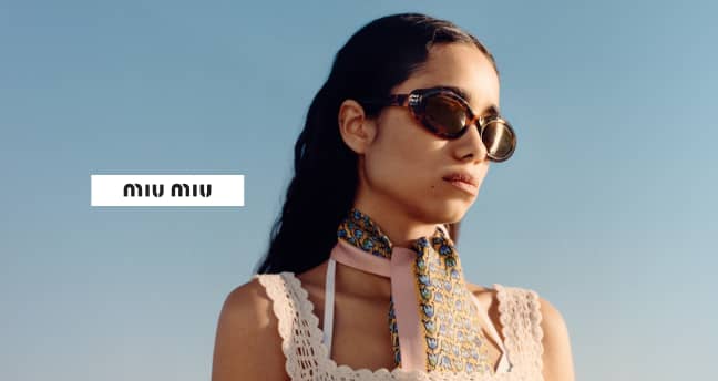 Miu Miu SMU 03US Tortoise, Beige Prescription Sunglasses - 50% Off