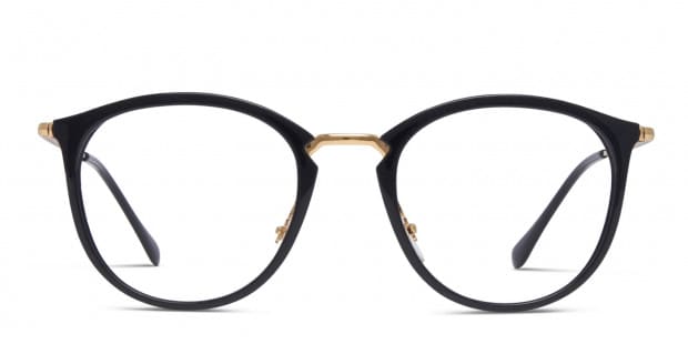 Ray Ban RX7140 Black Gold Eyeglasses Includes FREE Rx Lenses
