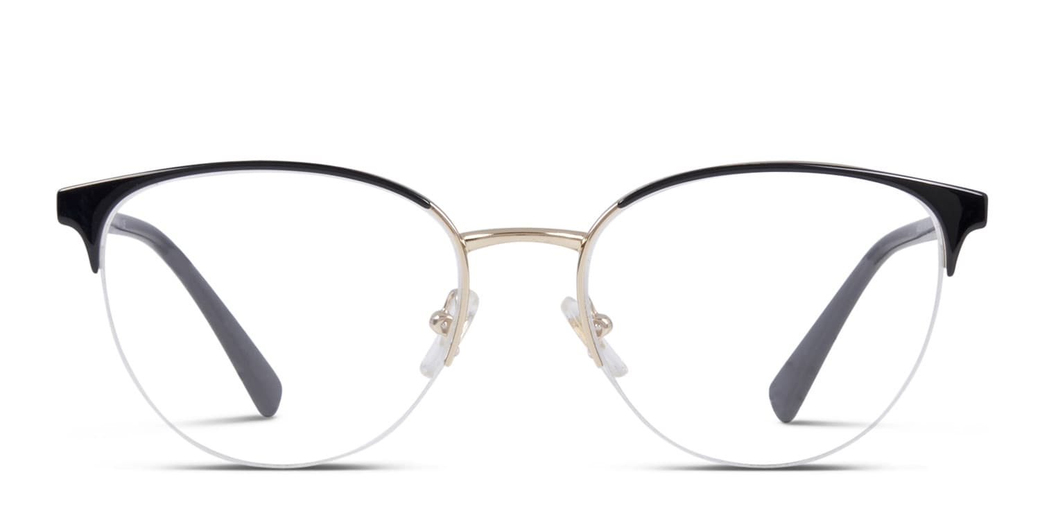 Versace VE1247 Black w/Gold Eyeglasses | Includes FREE Rx Lenses