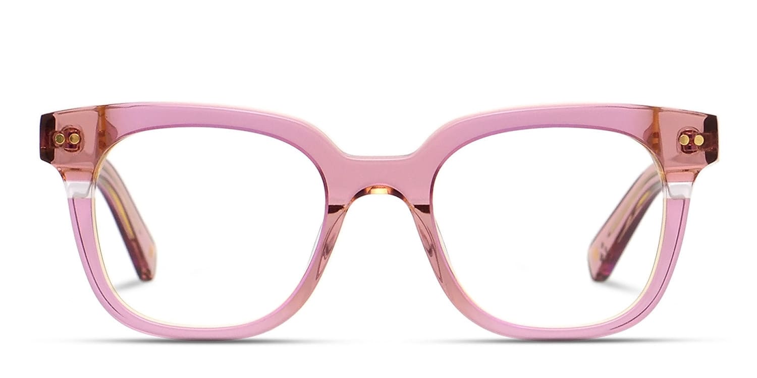 Muse X Hilary Duff Clara Pink, Clear, Brown glasses - Pink / Clear / Brown - Frontal View