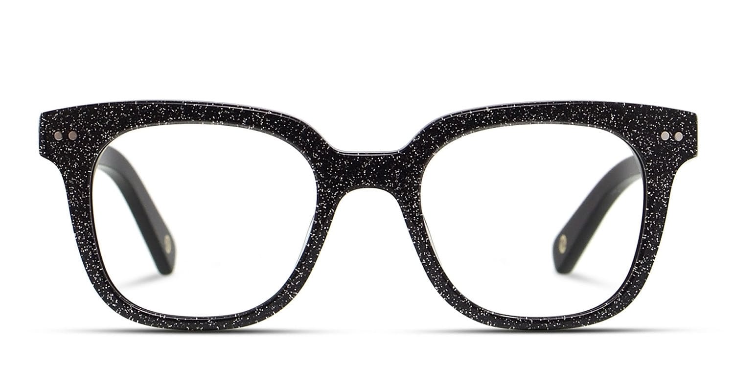 Muse X Hilary Duff Clara Black, Glitter glasses - Black / Glitter - Frontal View