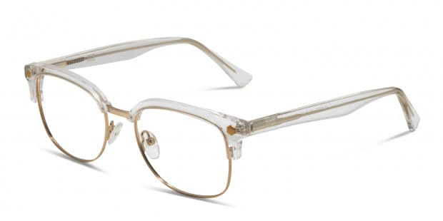 Gold trim clear glasses best sale
