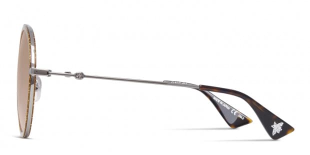 Gucci GG0061S Brown w/Silver Prescription Sunglasses
