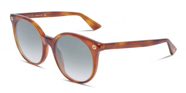 GUCCI ラウントフレムサンクラス GG0091S 001 Gucci GG0091S Brown Prescription Sunglasses