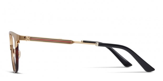 Gucci GG0134O Gold w Tortoise Prescription Eyeglasses