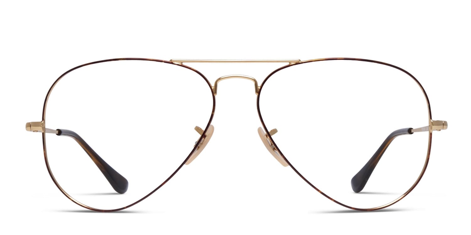 Ray-Ban RX6489 Aviator Tortoise w/Gold glasses - Tortoise / Gold - Frontal View