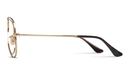 Ray-Ban RX6489 Aviator Tortoise w/Gold glasses - Tortoise / Gold - Side View