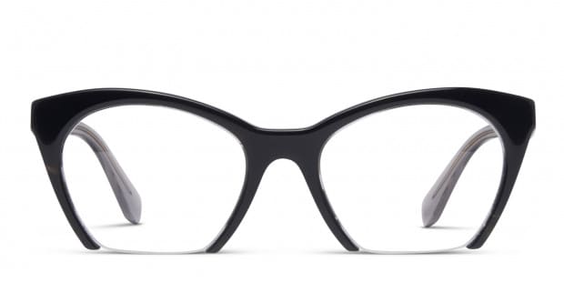 Miu Miu MU 03QV Black w/Clear Prescription Eyeglasses