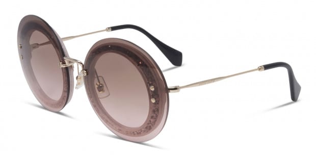 Miu Miu SMU 10RS Reveal Pink w Gold Prescription Sunglasses