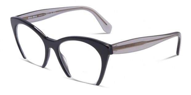 Miu Miu MU 03QV Black w/Clear Prescription Eyeglasses