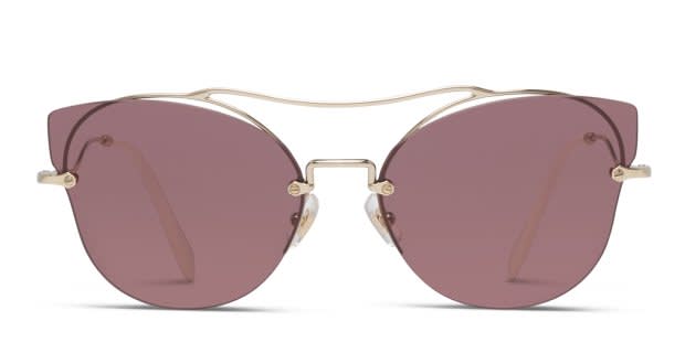 Miu Miu SMU 52SS Eggplant w/Gold Prescription Sunglasses