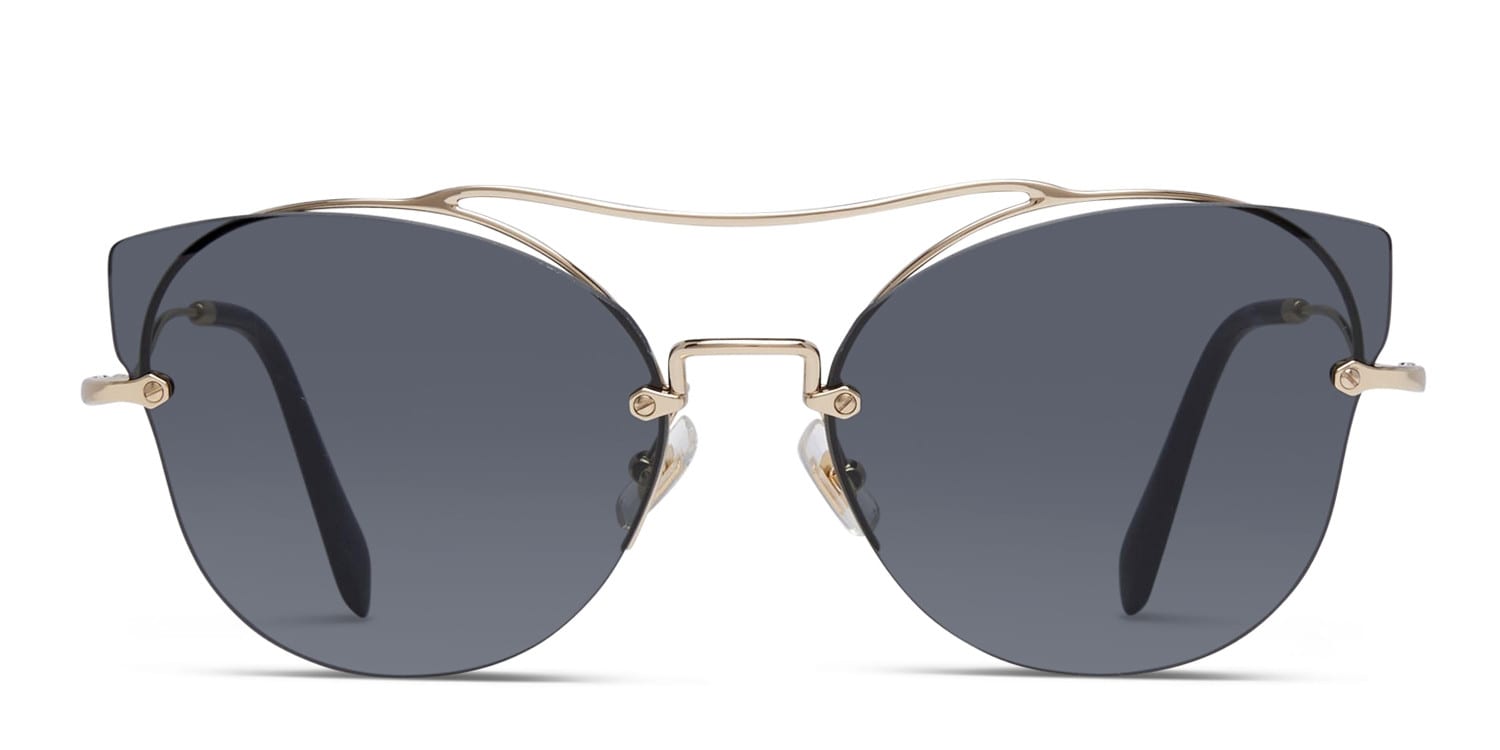 Miu Miu SMU 52SS Black w/Gold glasses - Black / Gold - Frontal View
