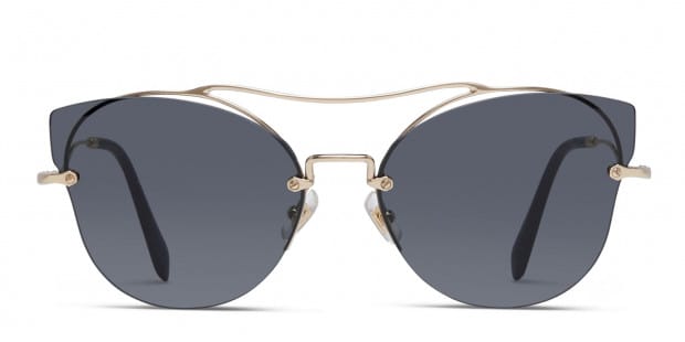 Miu Miu SMU 52SS Black w/Gold Prescription Sunglasses