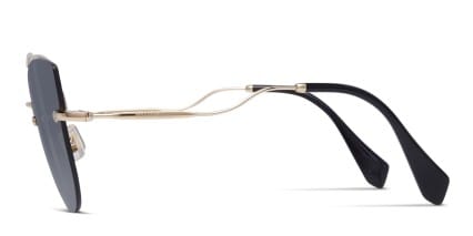 Miu Miu SMU 52SS Black w/Gold glasses - Black / Gold - Side View