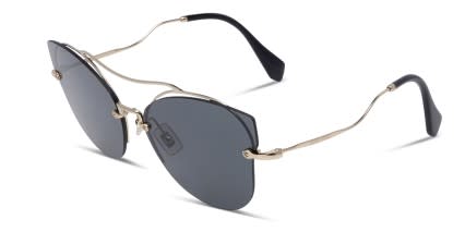Miu Miu SMU 52SS Black w/Gold glasses - Black / Gold - Angle View