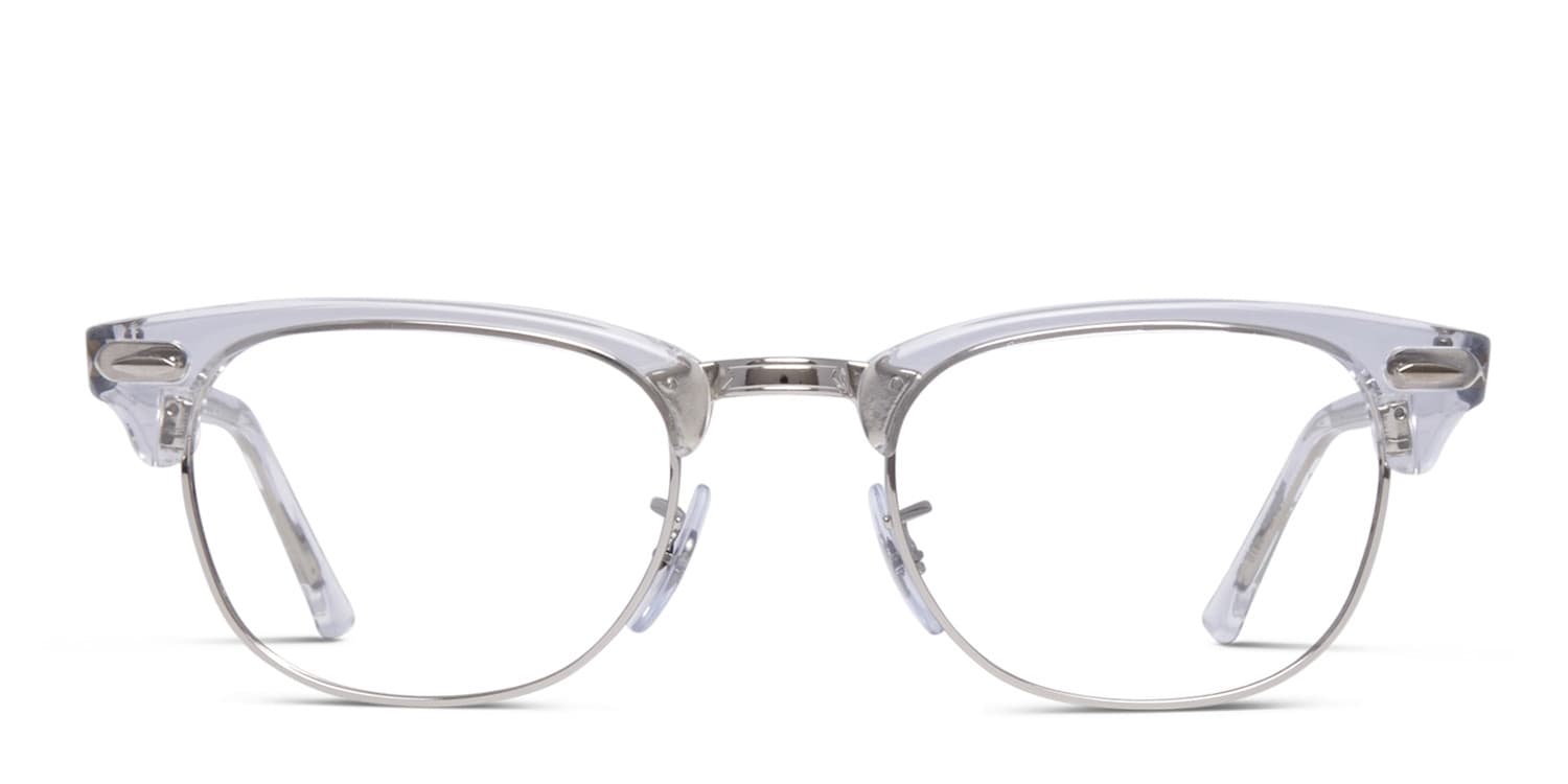 Ray Ban 5154 Clubmaster Clear W Silver Prescription Eyeglasses