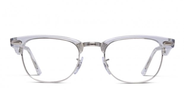 Ray Ban Rx5154 Clubmaster Clear Silver Prescription Eyeglasses