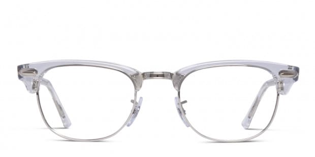 Ray Ban RX5154 Clubmaster Clear Silver Eyeglasses Includes FREE Rx Lenses