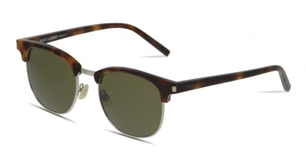 Saint Laurent SL 108 Tortoise w Silver Green Prescription Sunglasses