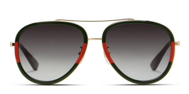 Gucci GG0062S Green w/Red/Gold Prescription Sunglasses
