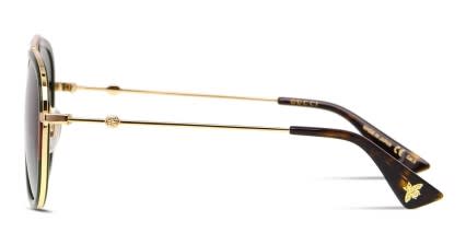 Gucci GG0062S Green w/Red/Gold glasses - Multicolor / Gold - Side View