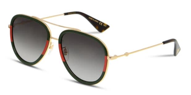 Gucci GG0062S Green w/Red/Gold Prescription Sunglasses