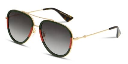 Gucci GG0062S Green w/Red/Gold glasses - Multicolor / Gold - Angle View