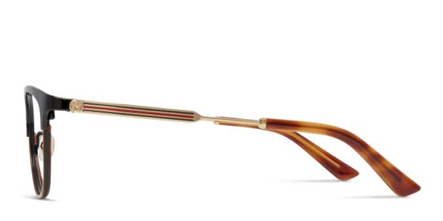 GUCCI GG 9933/J ダークブラウン メガネ(度あり) Gucci GG0134O Black w/Brown Prescription Eyeglasses
