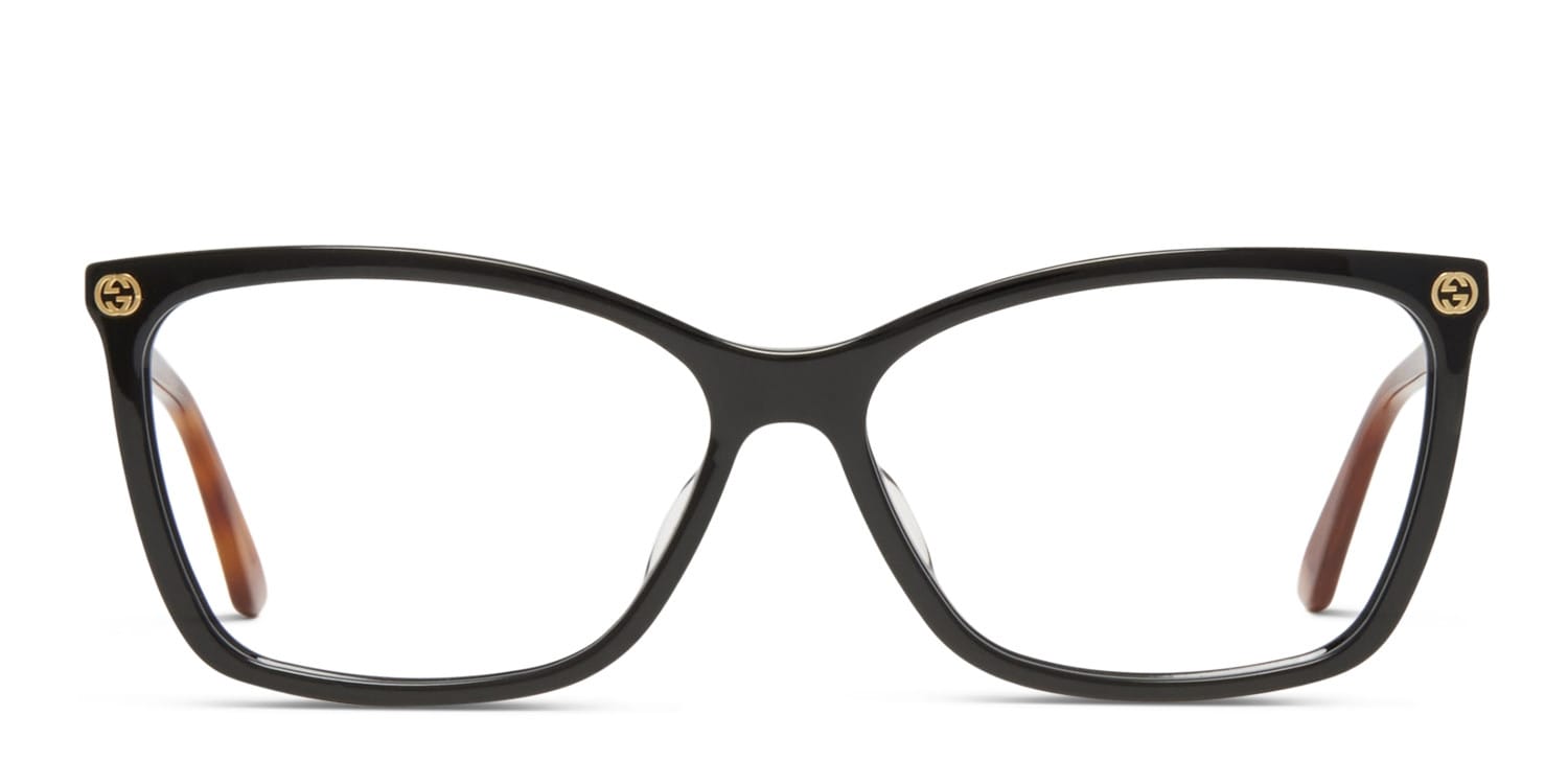 Gucci GG0025O Black w/Brown glasses - Black / Brown - Frontal View