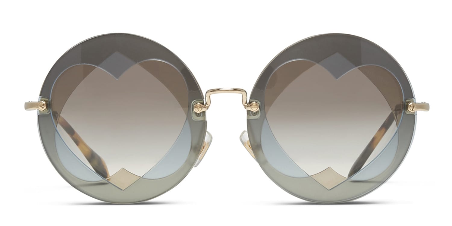 Miu Miu MU 01SS Blue, Brown (Non-Rx-able) glasses - Blue / Brown - Frontal View