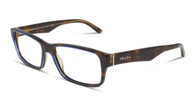 Prada PR 16MV Tortoise Blue Eyeglasses Includes FREE Rx Lenses