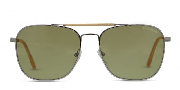 Tom Ford Edward Silver w Green Prescription Sunglasses