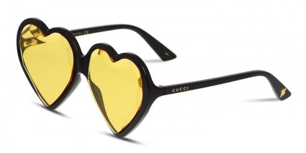 Gucci GG0360S Black w Yellow Sunglasses