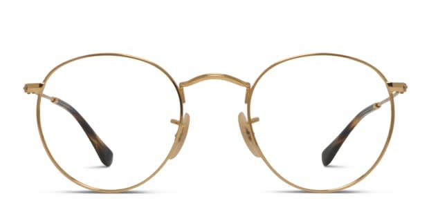 Ray-Ban RX3447V Round Metal Gold Eyeglasses | Includes FREE Rx Lenses