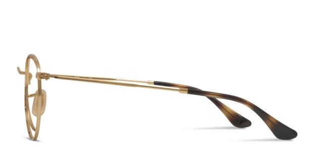 Ray-Ban RX3447V Round Metal Gold Eyeglasses | Includes FREE Rx Lenses