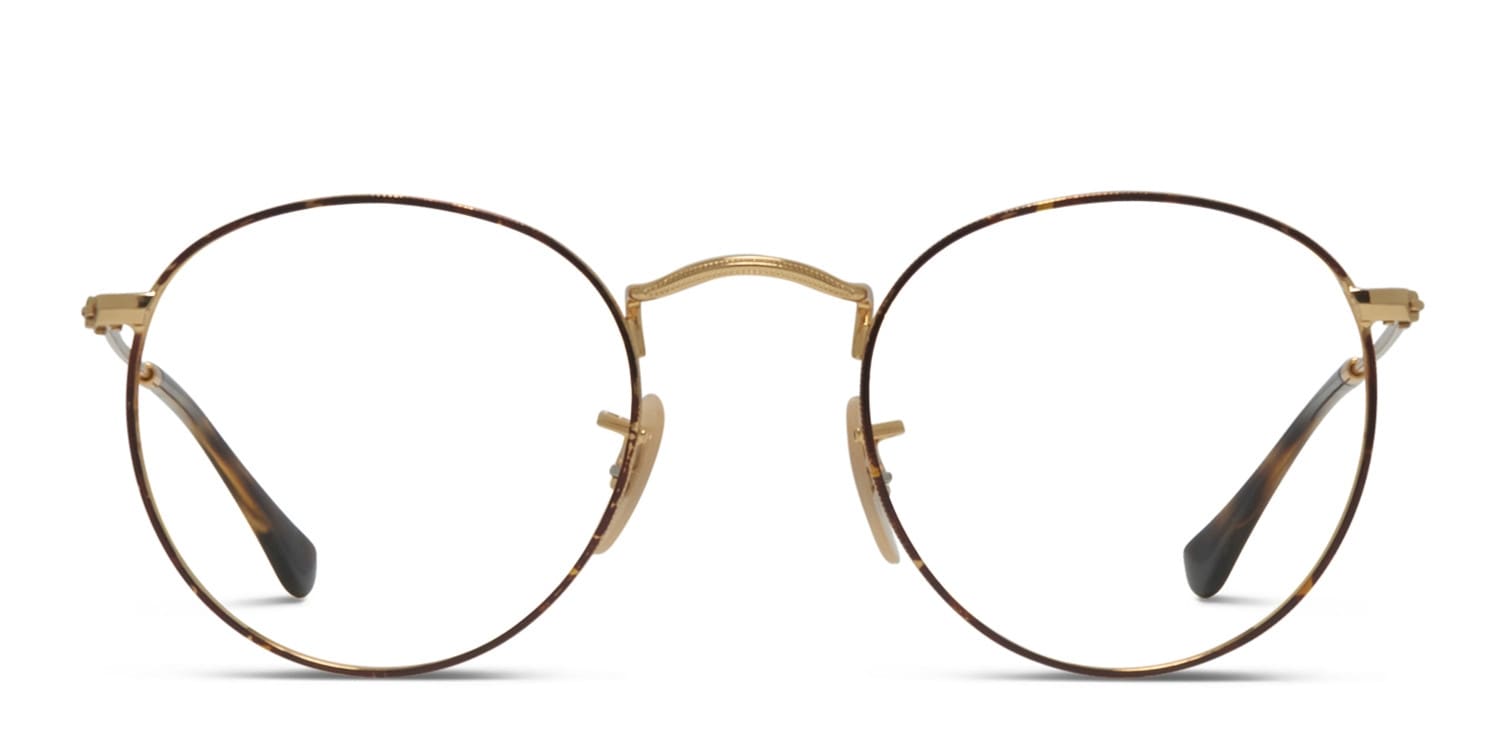 Ray-Ban RX3447V Round Metal Tortoise/Gold Eyeglasses | Includes