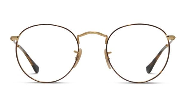 Ray-Ban RX3447V Round Metal Tortoise/Gold Eyeglasses | Includes
