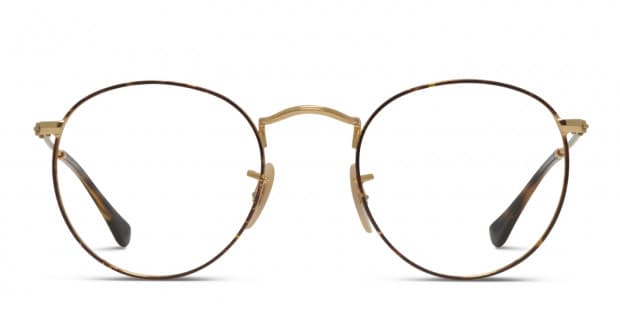 Ray-Ban RX3447V Round Metal Tortoise/Gold Eyeglasses | Includes