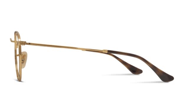 Ray-Ban RX3447V Round Metal Tortoise/Gold Eyeglasses | Includes