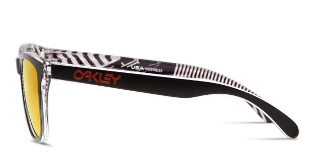 Oakley Frogskins Black/Clear w/Red Prescription Sunglasses
