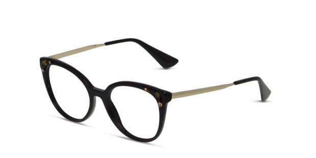 Prada PR 12UV Black w/Gold Prescription Eyeglasses