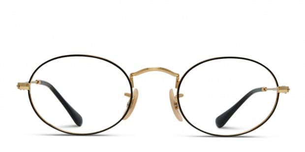 Ray Ban 3547V Black w Gold Prescription Eyeglasses