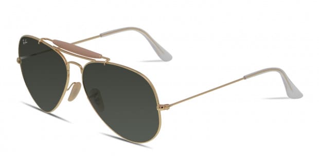 Ray Ban 3029 Outdoorsman II Gold Green Beige Prescription Sunglasses