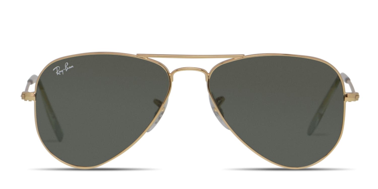 Ray-Ban 3044 Aviator Small Metal Kids Gold w/Green Prescription