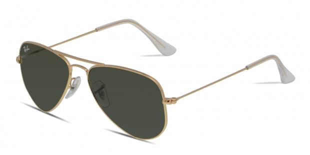 Oar cricket Continental Ray-Ban 3044 Aviator Small Metal Kids Gold w/Green Prescription Sunglasses